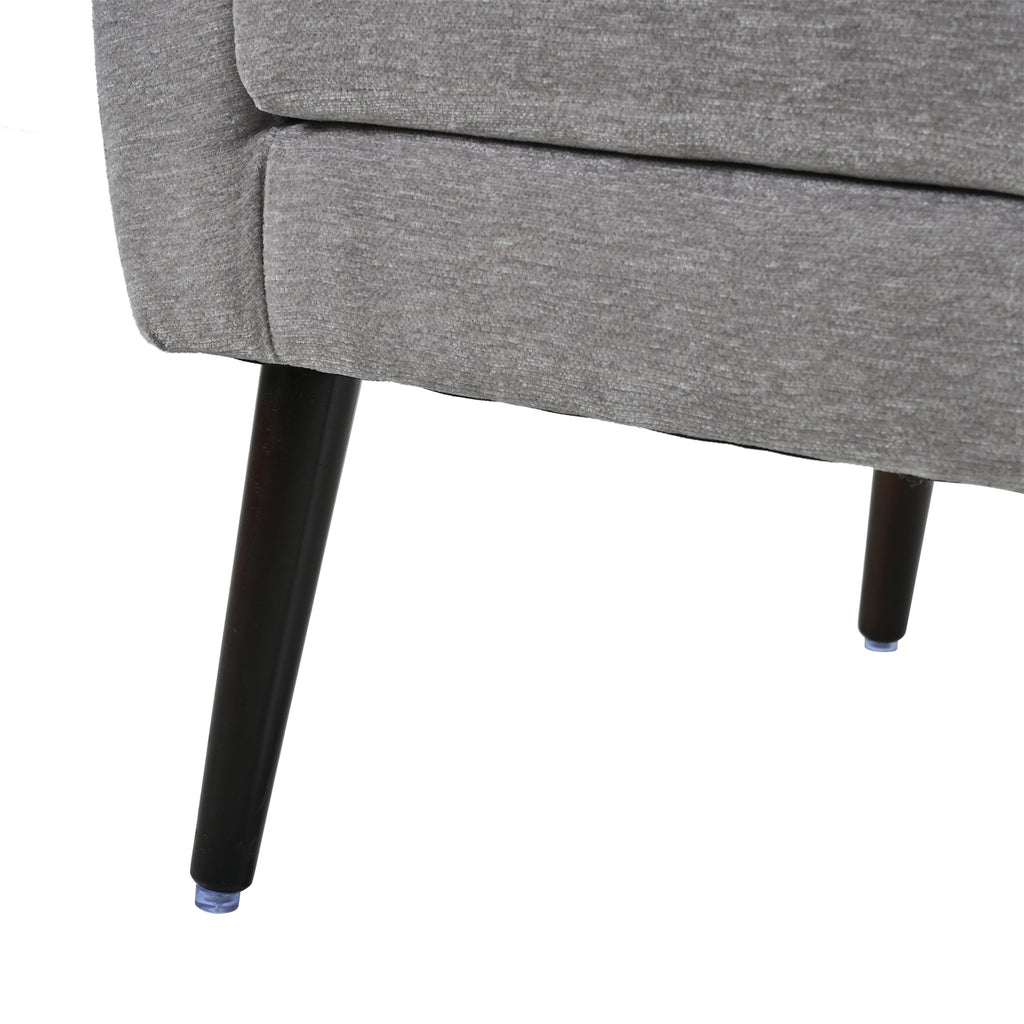 Modern Accent Chair Chenille Arm Chairs for Living Room Upholstered Comfy Soft Padded Lounge Chair with Pillow Solid Wood Leg Gray - Grand Goldman Shop