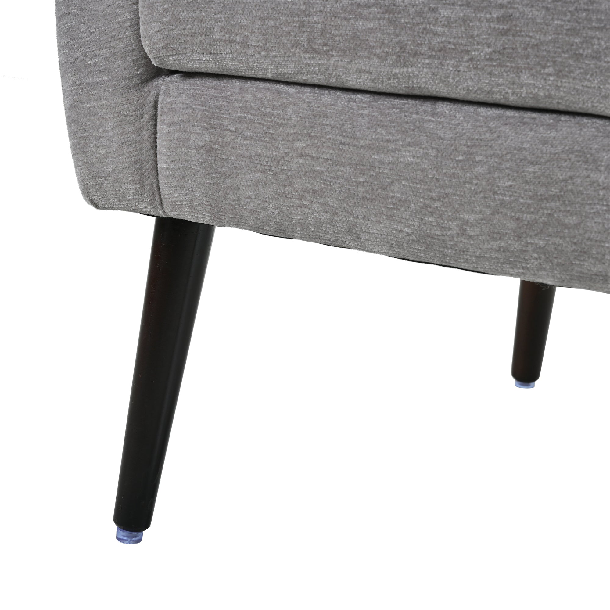 Modern Accent Chair Chenille Arm Chairs for Living Room Upholstered Comfy Soft Padded Lounge Chair with Pillow Solid Wood Leg Gray - Grand Goldman Shop
