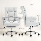 HOMCOM High Back Office Chair, Reclining Desk Chair with Footrest, Thick Cushion, High Resilience Foam, Adjustable Height, Ro