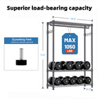 Heavy Duty Garment Rack, Freestanding Clothing Rack for Hanging Clothes with 1 Rod, 3 Tiers & Side Hooks, Adjustable Metal Wardrobe Closet Organizer, 45.3' W x 15.7' D x 72.4' H, Dark Grey - Grand Goldman Shop