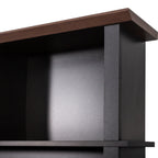 Farmhouse 4-in-1 Hall Tree with 6 Hooks, Practical Walnut Entryway Bench with Adjustable Shelves,  Wooden Shoe Organizer with 16 Compartments for Mudroom, Living Room, Black (OLD SKU: N721S000064B-1) - Grand Goldman Shop