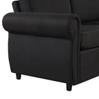 Orisfur Pull Out Sofa Bed Loveseat Sleeper with Twin Size Memory Foam Mattress & USB Ports, Black Linen - Grand Goldman Shop