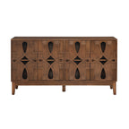 60.5' Mid Century Modern Sideboard Buffet Cabinet with Storage, TV Media Console Table, Storage Cabinet with 4 Doors & Adjustable Shelves for Kitchen Dining Living Room Entryway, Walnut - Grand Goldman Shop
