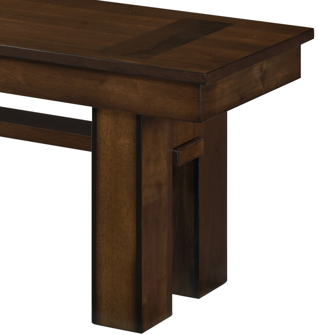 Transitional Walnut Finish Wooden Bench 1pc Casual Contemporary Dining Furniture - Grand Goldman Shop