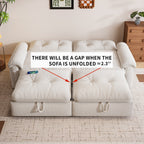 W3820S00024, a 77-inch convertible sofa bed, and a 2-in-1 piece suitable for both sitting and lying. Made of cloud-like fabric, it is applicable to living rooms, bedrooms and apart - Grand Goldman Shop