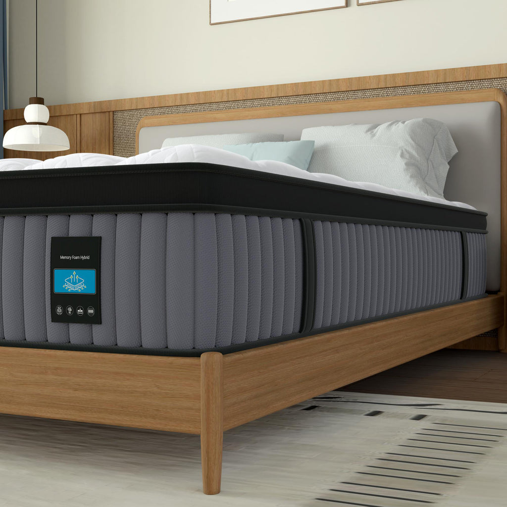 14 Inch Hybrid Mattress King – Memory Foam & Pocket Spring Bed – Cooling, Pressure Relief, Back & Hip Support - Grand Goldman Shop