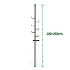 New style with trays Adjustable Laundry Pole Clothes Drying Rack Coat Hanger DIY Floor to Ceiling Tension Rod Storage Organizer for Indoor, Balcony - Black - Grand Goldman Shop