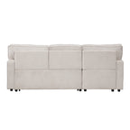 U_STYLE Upholstery Sleeper Sectional Sofa with Storage Space, USB port, 2 cup holders on Back Cushions(same sku; WY000335AAA) - Grand Goldman Shop