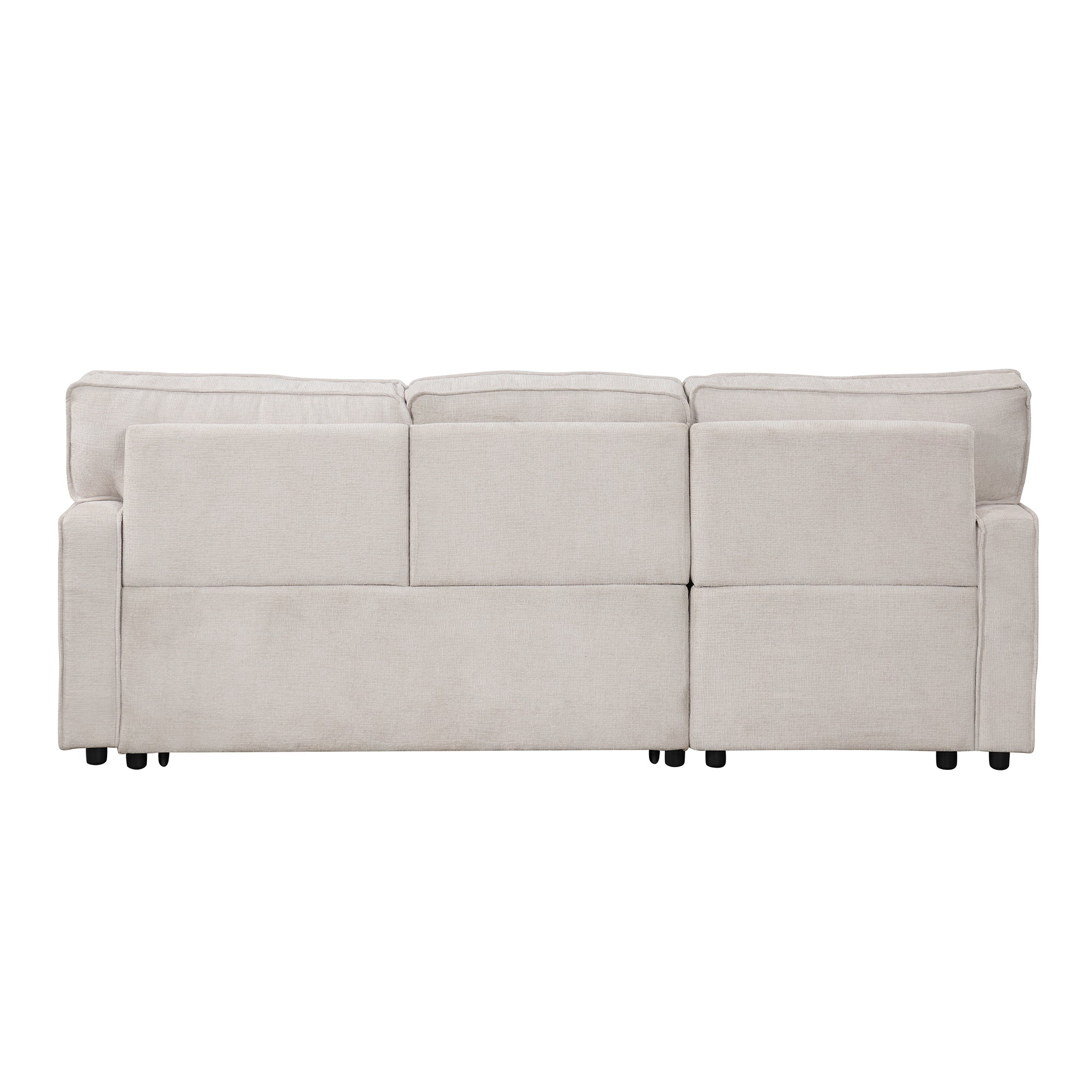 U_STYLE Upholstery Sleeper Sectional Sofa with Storage Space, USB port, 2 cup holders on Back Cushions(same sku; WY000335AAA) - Grand Goldman Shop