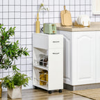 HOMCOM 3- tier Slim Storage Cart, Rolling Narrow Kitchen Cart on Wheels for Small Place, Slide Out Side Utility Cart for Bathroom, Laundry - Grand Goldman Shop
