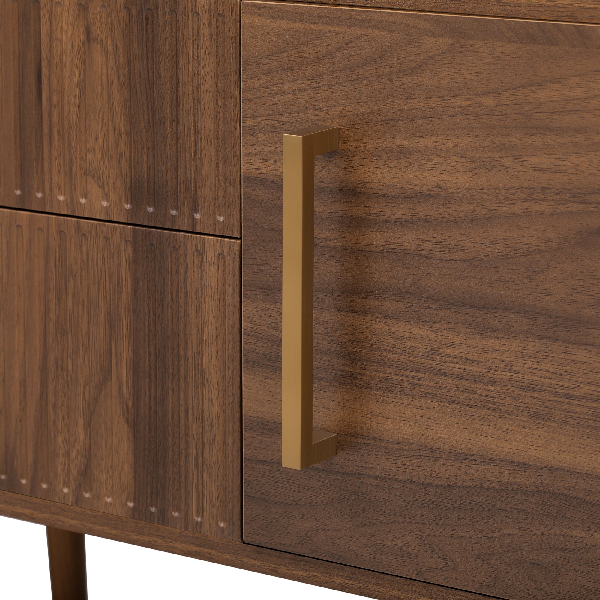 Mid Century TV Stand with 2 Drawers, Media Console Table for TVs up to 80'', Walnut Finish Solid Wood and MDF Entertainment Center for Living Room, Bedroom, Home Theatre - Grand Goldman Shop