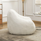 Comfy Bean Bag Chair with Memory Foam Filler – Tufted Soft Stuffed Bean Bag Sofa for Dorm, Apartment, or Living Room – White - Grand Goldman Shop