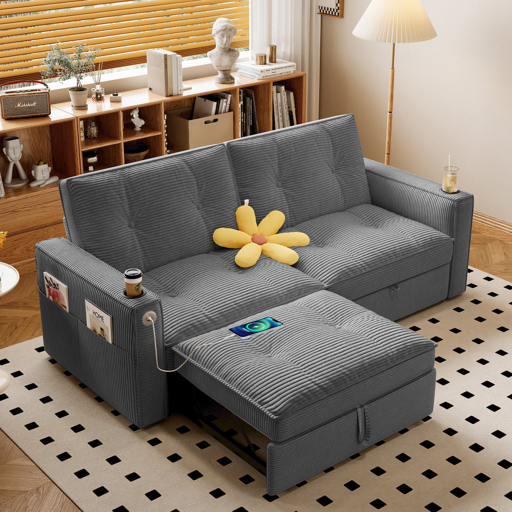 SOMNUS Multi-Functional Convertible Sofa Bed
2-in-1 Multi-Functional Sofa Bed (for Sitting & Sleeping), made of modern corduroy fabric, suitable for living rooms, bedrooms, apartments and small spaces - Grand Goldman Shop