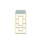 Console Table Stainless Steel Glass,Meal side table Golden Clear  bs-02 - Grand Goldman Shop