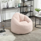 Bedding Bean Bag Sofa Chair with High-Pressure Foam and Footrest, Pink Microfiber - Grand Goldman Shop