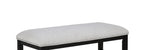 1pc Light Gray Upholstered Bench Soft Neutral Tone Dark Finish Legs Wooden Dining Room Furniture - Grand Goldman Shop