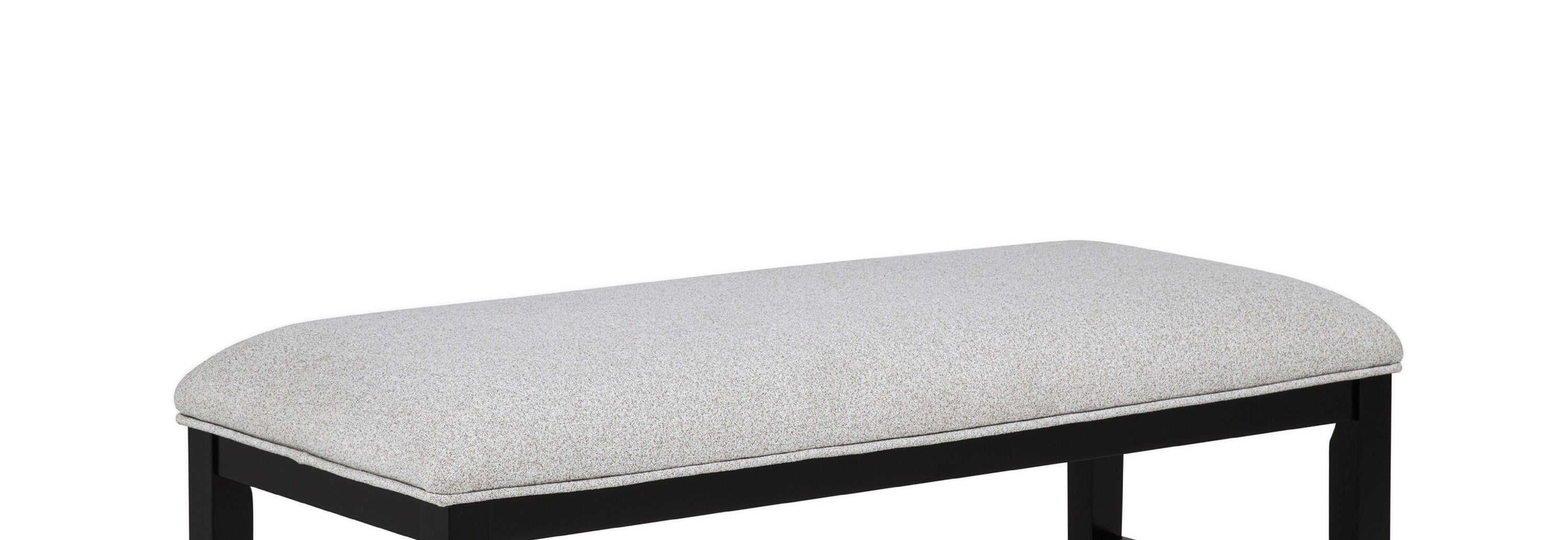 1pc Light Gray Upholstered Bench Soft Neutral Tone Dark Finish Legs Wooden Dining Room Furniture - Grand Goldman Shop