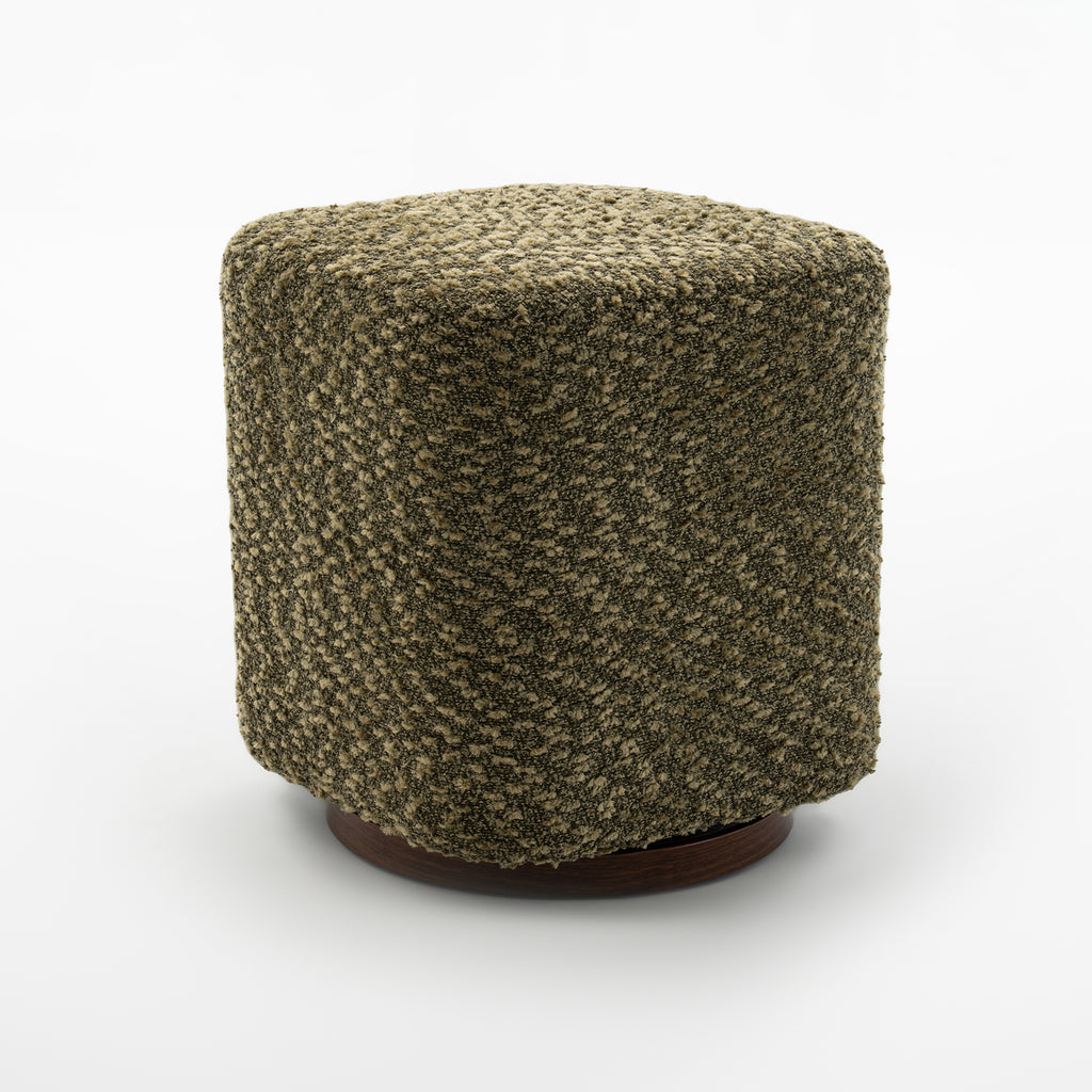 Olive Upholstered 360° Swivel Vanity Stool, Modern Makeup Chair with Soft Fabric Cushion for Bedroom or Living Room - Grand Goldman Shop