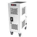 Stylish 16 Bay Mobile School Charging Cart Station for Chromebook, Tablet and Laptop Computer with Power Strip Included - Whi