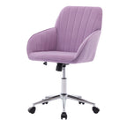 TY Ergonomic Swivel Office Chair, Comfortable Backrest Seat, Lilac Velvet, Adjustable for Home and Bedroom | Premium Home Dec