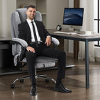 Massage Office Chair with Heat and 6 Vibration Points,Executive Office Chair with Foot Rest and Padded Armrests,Reclining Bac