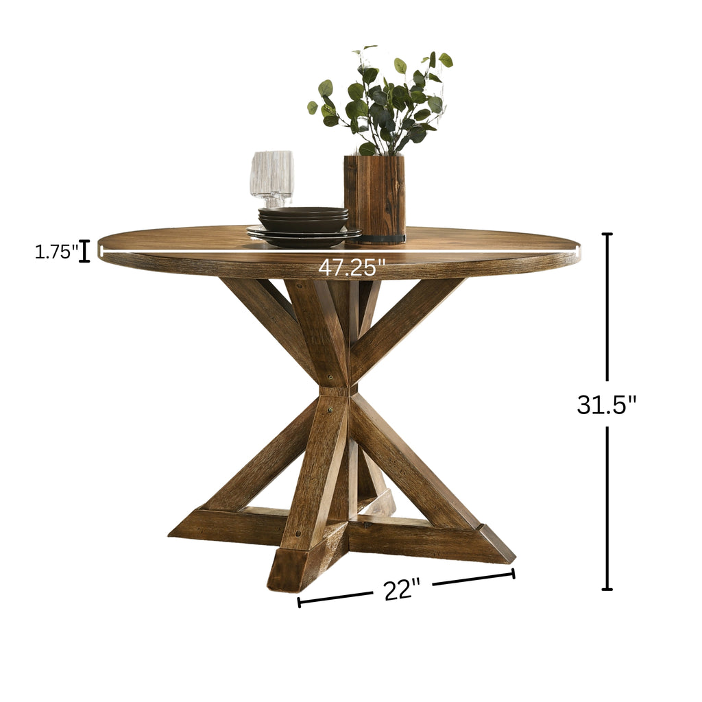 Windvale Cross-Buck Base Dining Table - Grand Goldman Shop