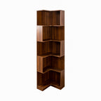 Corner Book Shelf - 5 Tier Corner Bookshelf  Bookcase with Baffle, Freestanding L Shaped Display Shelf Stand with led lights for Home Office, Living Room, Bedroom, Kitchen - Grand Goldman Shop
