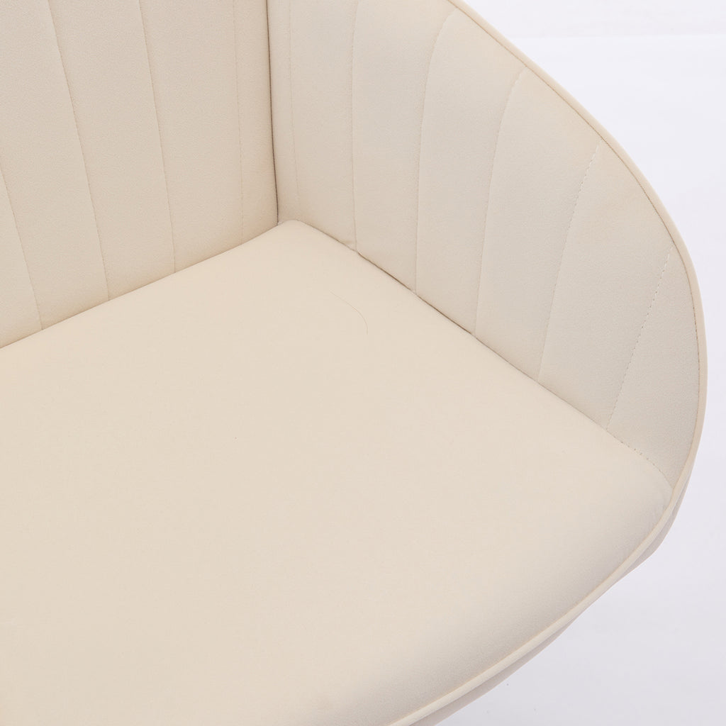 TY Ergonomic Swivel Office Chair, Adjustable and Comfortable, Beige Velvet Upholstery, 24.60 x 22.84 x 38.00 inches | Premium
