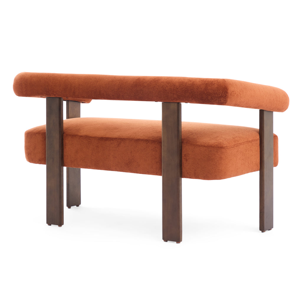 Round armrest loveseat(Dark orange+Brown) - Grand Goldman Shop