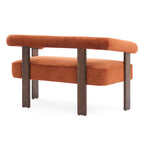 Round armrest loveseat(Dark orange+Brown) - Grand Goldman Shop
