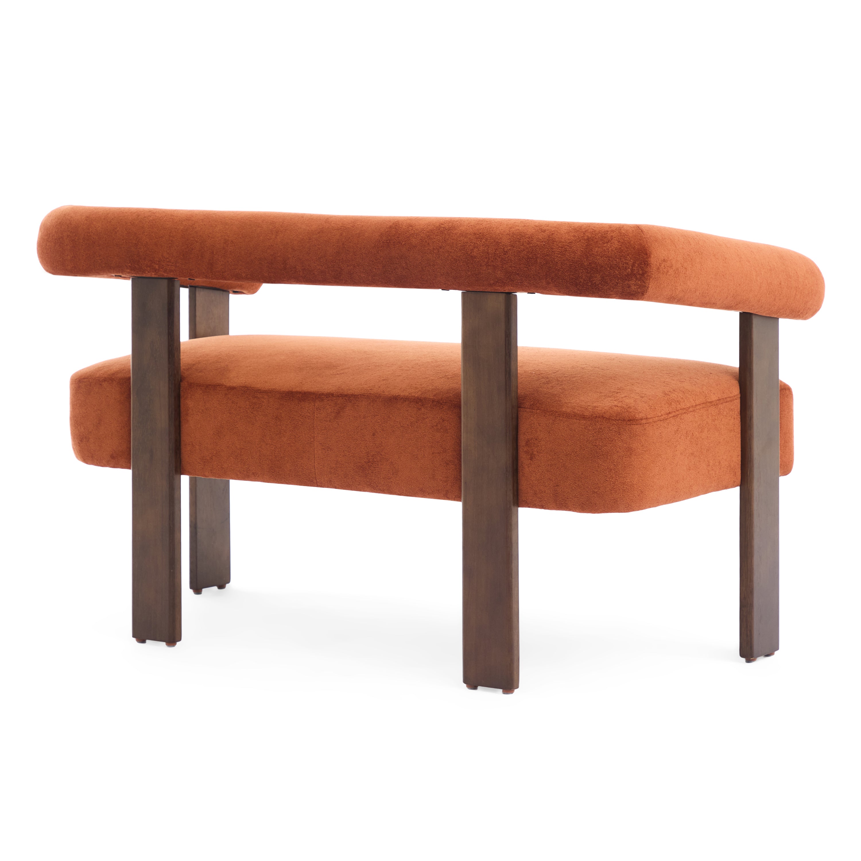 Round armrest loveseat(Dark orange+Brown) - Grand Goldman Shop