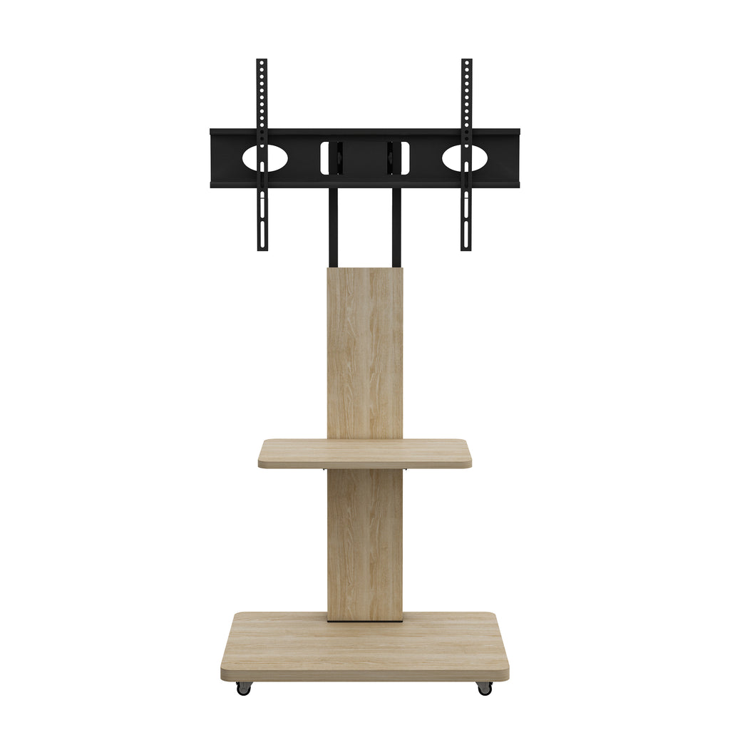 TV Stand with Shelf for Living Room, Bedroom,Offices,Mobile TV Cart for 32-75 inches,Floor Stand with Mount on Lockable Wheels,Natural - Grand Goldman Shop