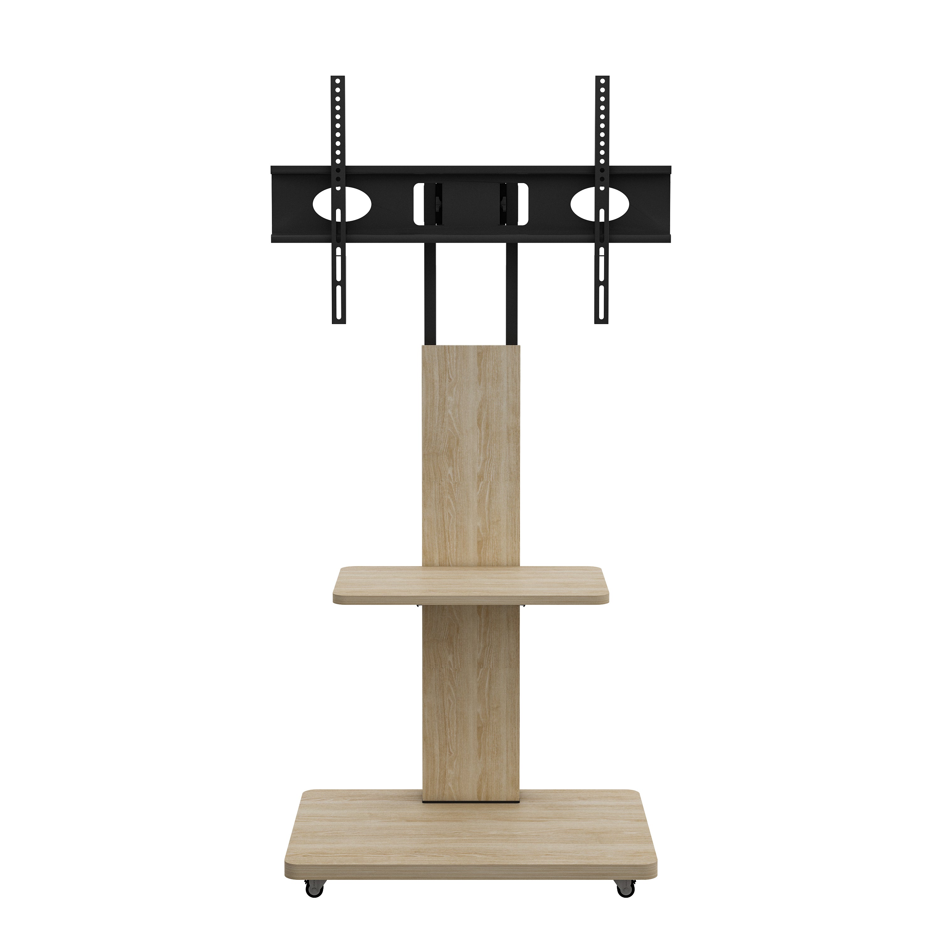 TV Stand with Shelf for Living Room, Bedroom,Offices,Mobile TV Cart for 32-75 inches,Floor Stand with Mount on Lockable Wheels,Natural - Grand Goldman Shop