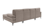 Polyester Blend Upholstered U-Shape Sectional with Metal Legs - Grand Goldman Shop