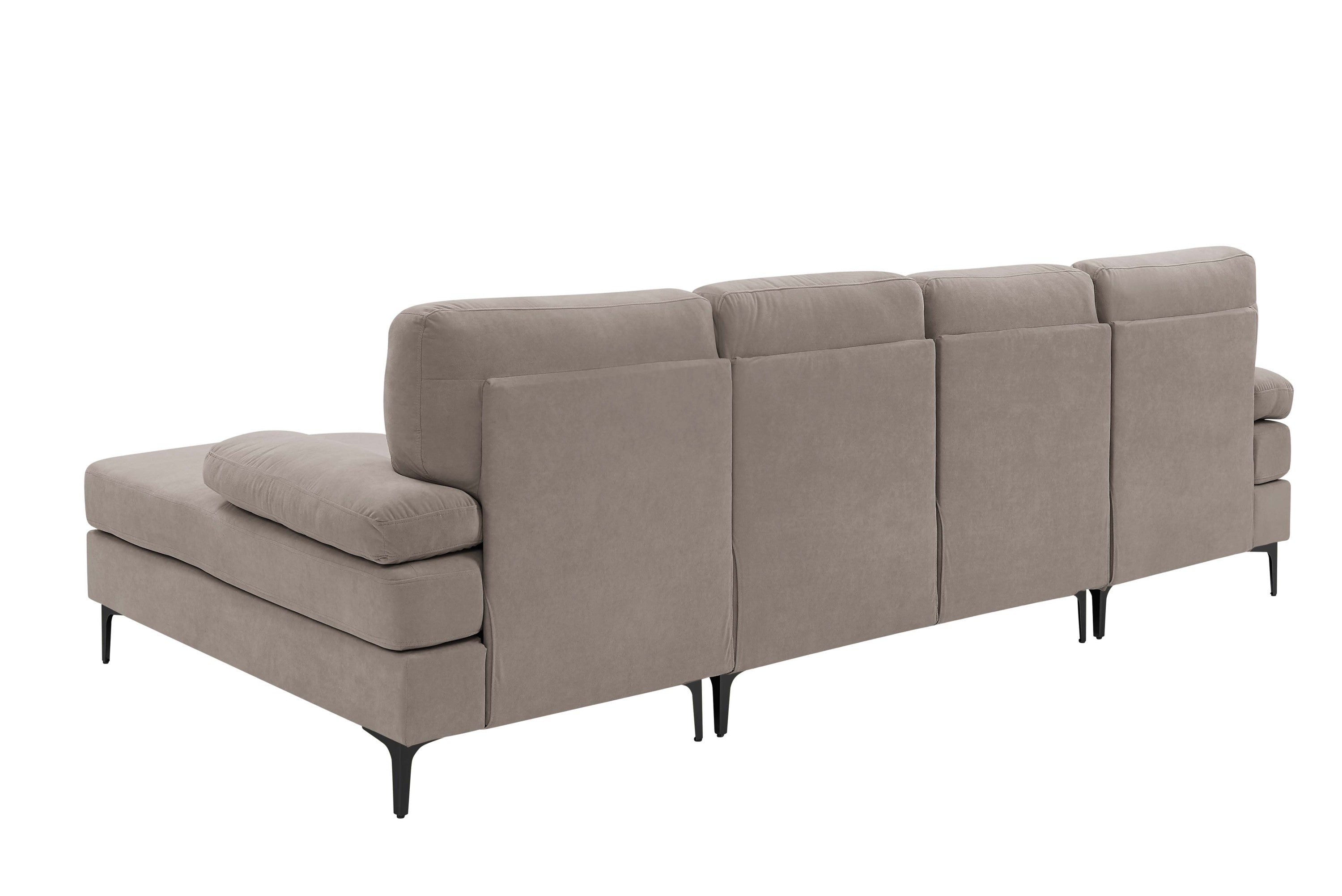 Polyester Blend Upholstered U-Shape Sectional with Metal Legs - Grand Goldman Shop