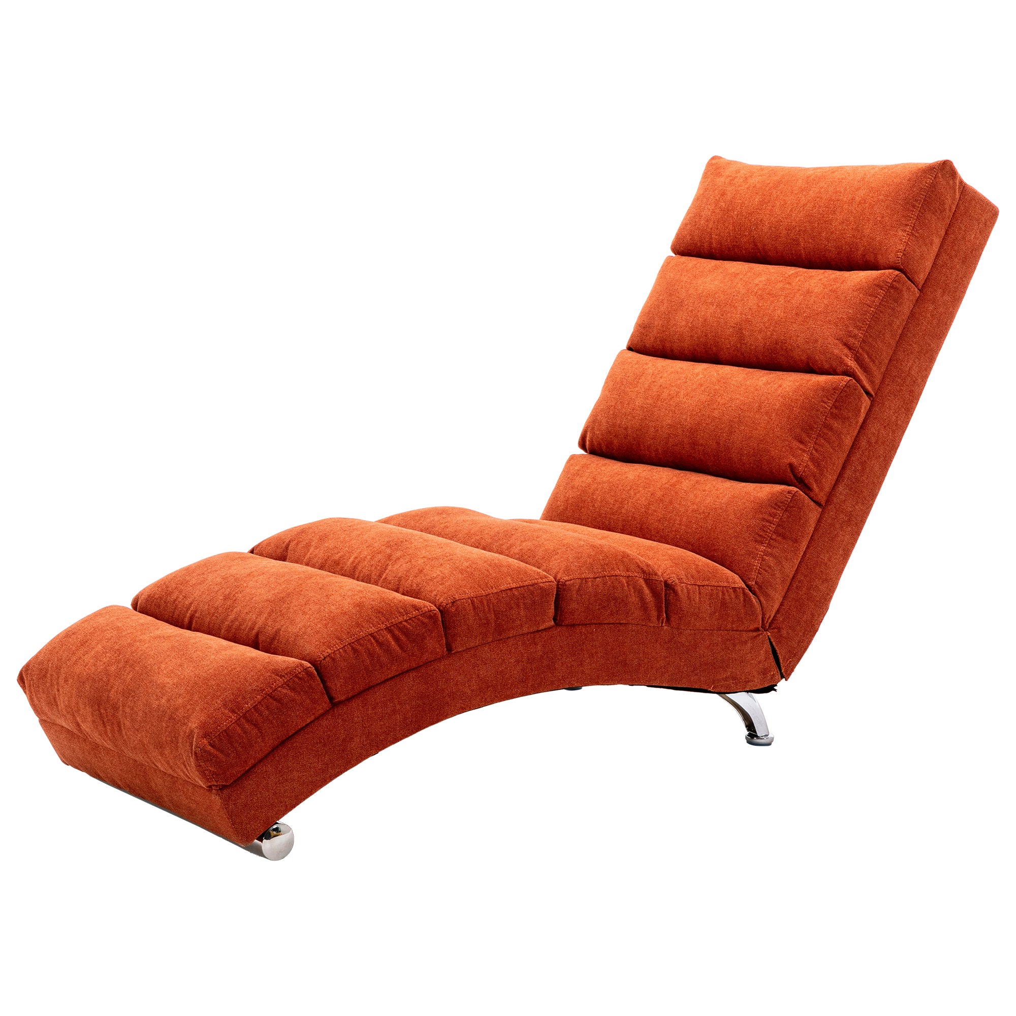 Ergonomic Linen Massage Chaise Lounge with Remote Control, Orange, 5 Modes - Grand Goldman Shop