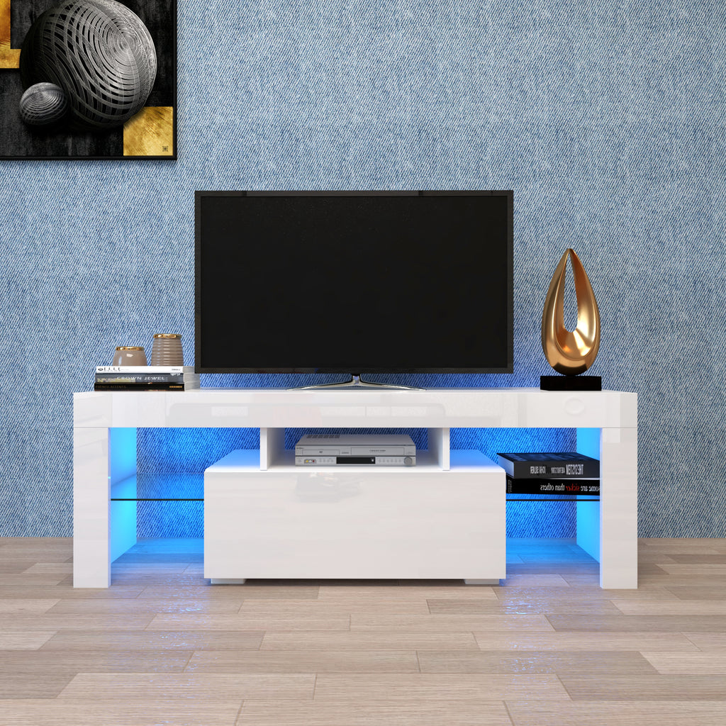 Entertainment TV Stand, Large TV Stand TV Base Stand with LED Light TV Cabinet. - Grand Goldman Shop
