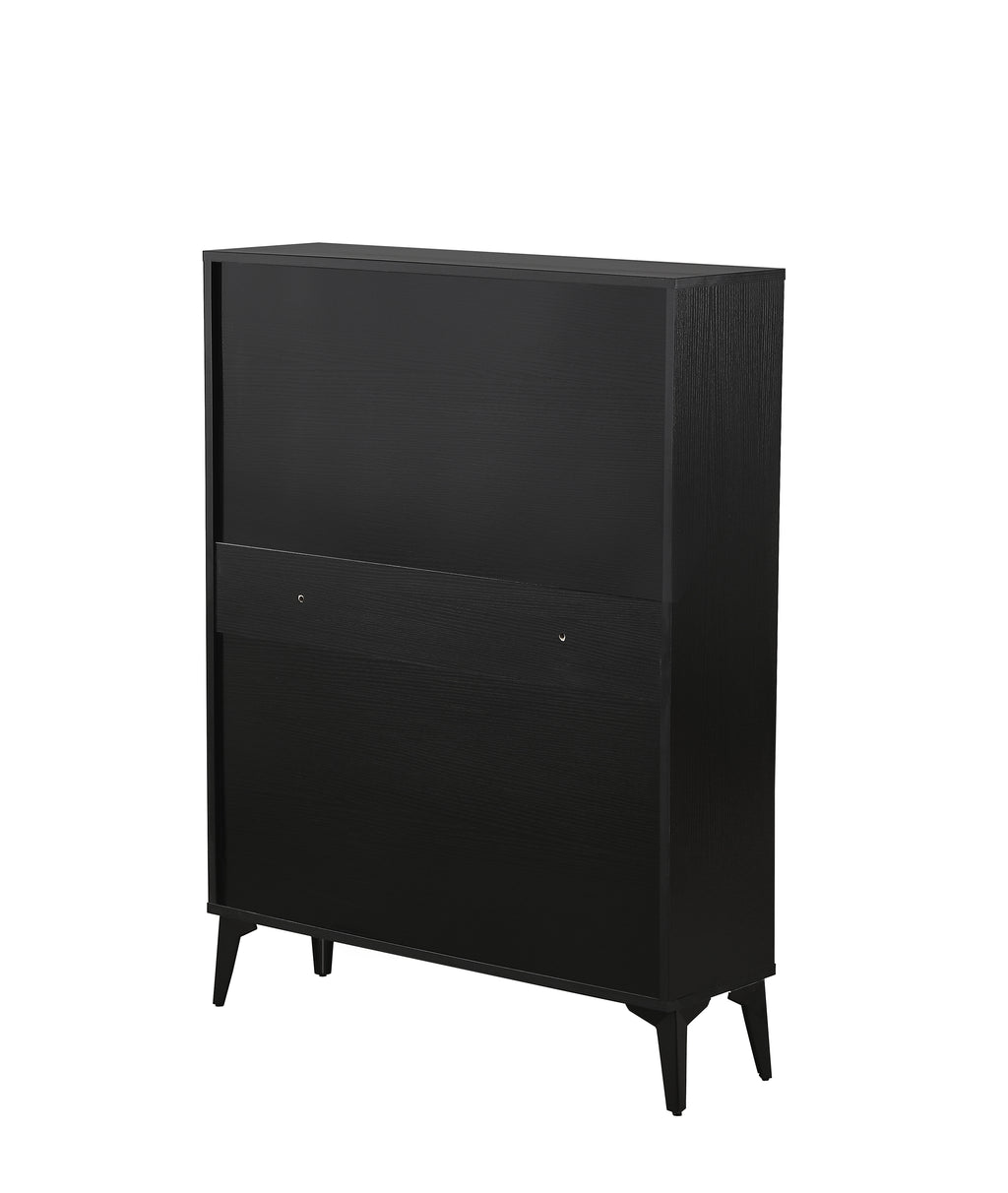 Large size Shoe Cabinet,Free Standing Tipping Bucket Shoe Rack Organizer with 2 Flip Drawers&2 Drawer,Modern Tipping Bucket for Entryway,Hallway,Bedroom-black - Grand Goldman Shop