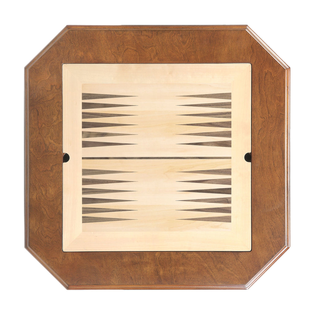 Galini Walnut Finish Game Table (Reversible Game Tray) - Grand Goldman