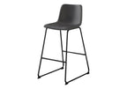 Office Chair, Bar Height, Standing, Computer Desk, Work, Grey Leather Look, Black Metal, Contemporary, Modern - Grand Goldman
