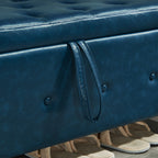 48' Ottoman Bench with Storage, Bench for Bedroom,Living Room,Hallway, Upholstered Tufted Faux Leather PU Ottoman Blue - Grand Goldman Shop
