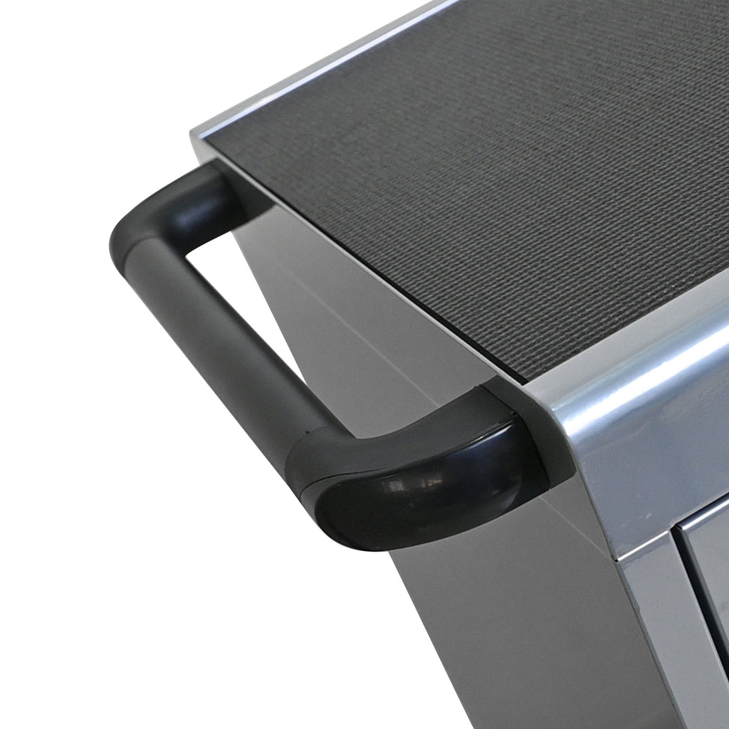 Mobile Charging Cart for Tablets Laptops 35-Device Capacity Matt Silver Metal - Grand Goldman