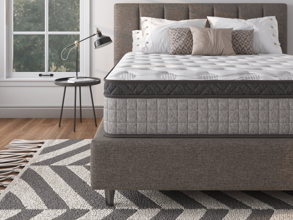 Assembled in USA - 10' Queen Diamond Innerspring Hybrid and Cooling Gel Memory Foam Mattress, Pressure Relief, and Motion Isolation, CertiPUR-US and Oeko TEX Certified - Grand Goldman Shop
