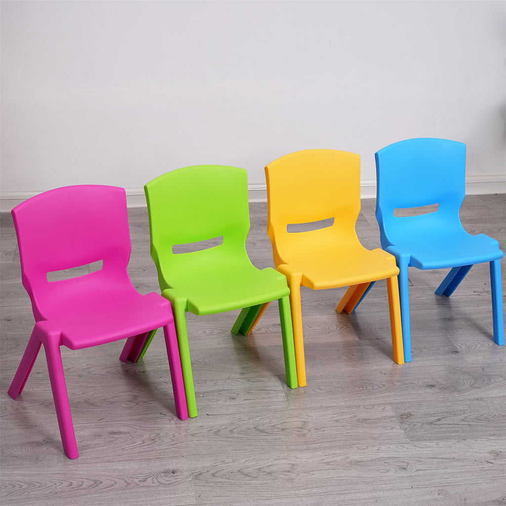 Kids Chair,Children Lightweight Plastic 4 Chairs Set with 11.8' H Seat for Playrooms,Preschool,Toddlers (Enlarge Size) - Gran