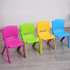 Kids Chair,Children Lightweight Plastic 4 Chairs Set with 11.8' H Seat for Playrooms,Preschool,Toddlers (Enlarge Size) - Gran