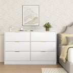 Simply Modern 6-Drawer Dresser, Chest of Drawers for Bedroom, Living Room, Hallway, and Entryway - Large Storage Cabinet White - Grand Goldman Shop
