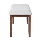 Upholstered Bench for Bedroom End of Bed,38-inch Entryway Bench for Living Room,Dining Bench with Padded Seat and Solid Wood Leg for Kitchen Bedroom,Indoor and Hallway (Bench, Beige+Cherry) - Grand Goldman Shop