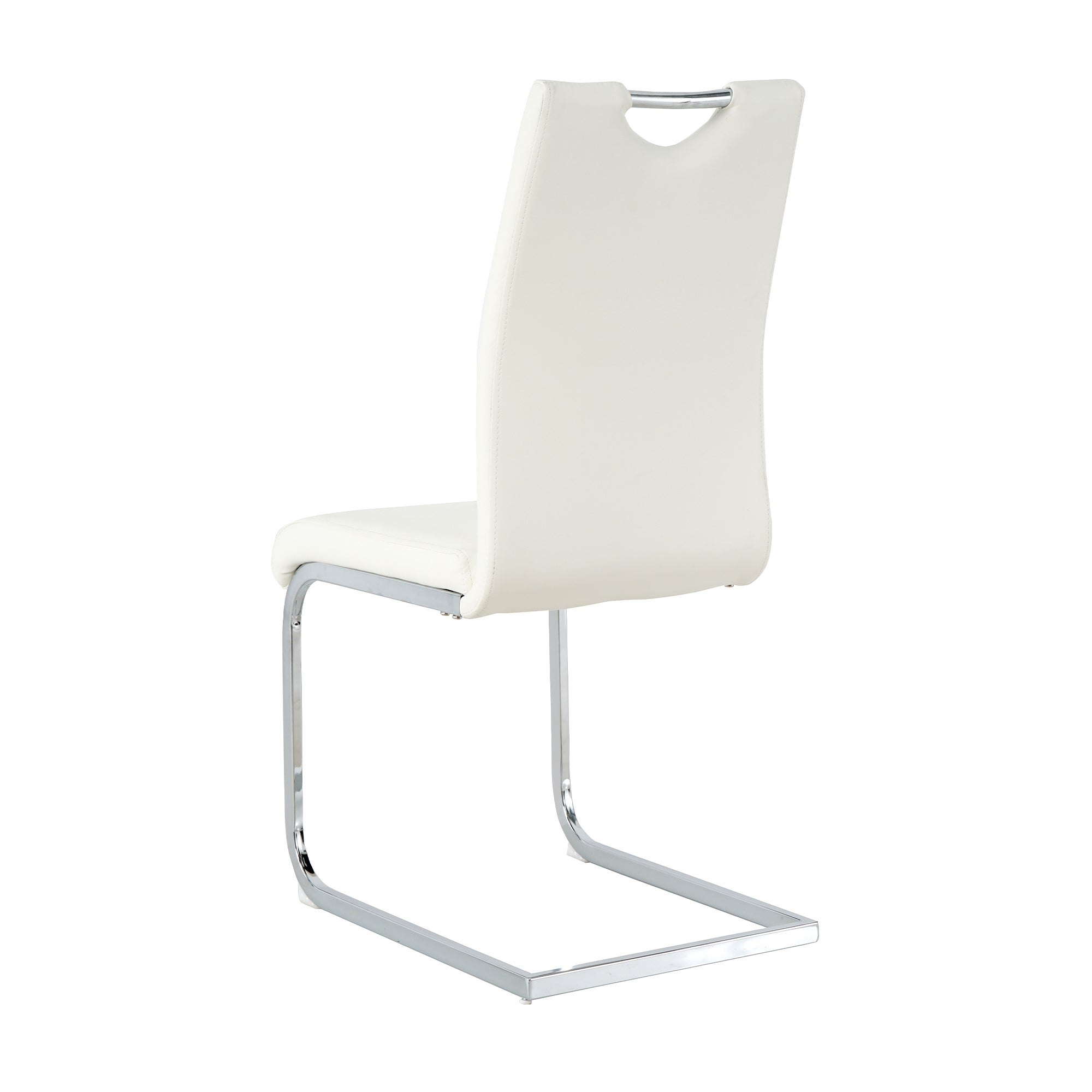 Modern Dining Chairs with Faux Leather Padded Seat Dining Living Room Chairs Upholstered Chair with Chrome Metal Legs Design for Kitchen, Living, Bedroom, Dining Room Side Chairs Set of 4 - Grand Goldman Shop