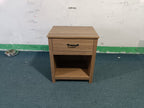 Wood Nightstand with Drawer and Open Shelf, Modern Bedside Table with Storage, Wooden End Table for Bedroom, Living Room or Apartment, Natural Finish, Brown - Grand Goldman Shop