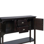 48'' Solid Wood Sideboard Console Table with 2 Drawers and Cabinets and Bottom Shelf, Retro Style Storage Dining Buffet Server Cabinet for Living Room Kitchen Dining Room (Espresso - Grand Goldman Shop